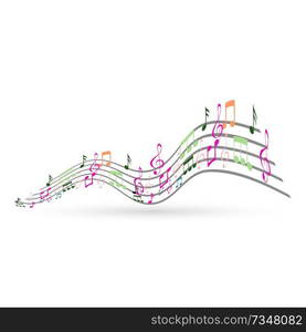 Abstract Background with Colorful Music notes