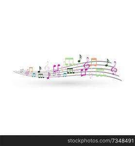 Abstract Background with Colorful Music notes
