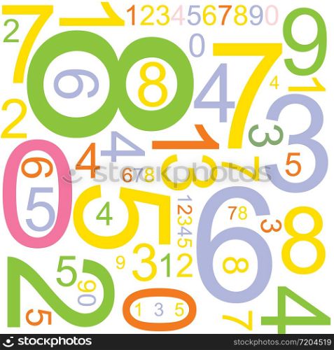 Abstract background with colorful numbers