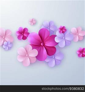 Abstract background with colorful paper flowers