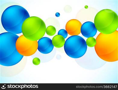 Abstract background with colorful spheres. Bright illustration