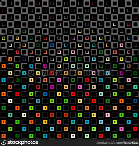 Abstract background with colorful squares and thickness gradient