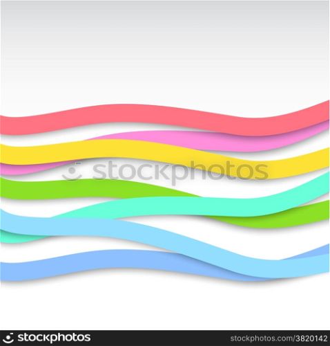 Abstract background with colorful wavy stripes. Vector illustration