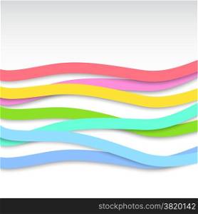 Abstract background with colorful wavy stripes. Vector illustration
