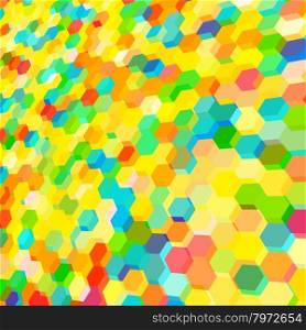 Abstract background with colorful yellow hex polygons