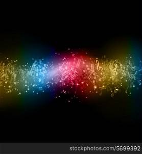 Abstract background with colourful music notes