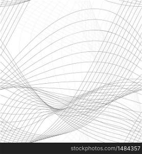 Abstract background with curved lines, wavy seamless pattern on white. Abstract background with gray curved lines, wavy seamless pattern on white