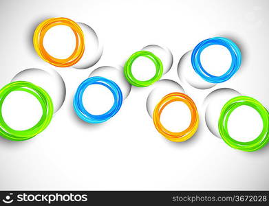 Abstract background with cut out colorful circles