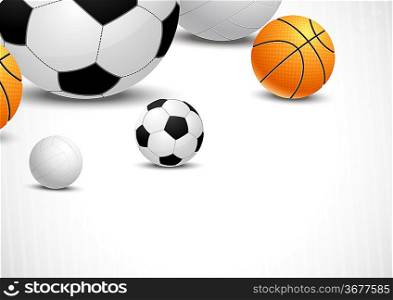 Abstract background with different balls