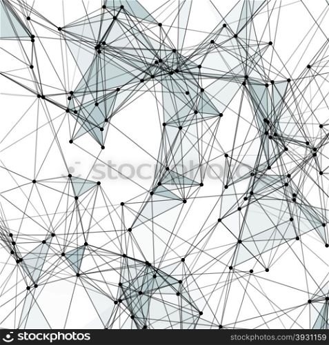 Abstract background with dotted grid and triangular cells
