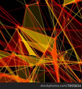 Abstract background with dotted grid and triangular cells