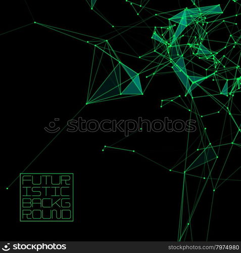 Abstract background with dotted grid and triangular cells