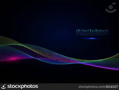 Abstract Background with Dynamic Colorful Particle sound waves