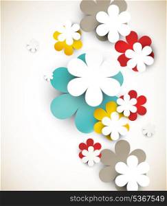Abstract background with flowers. Bright illustration