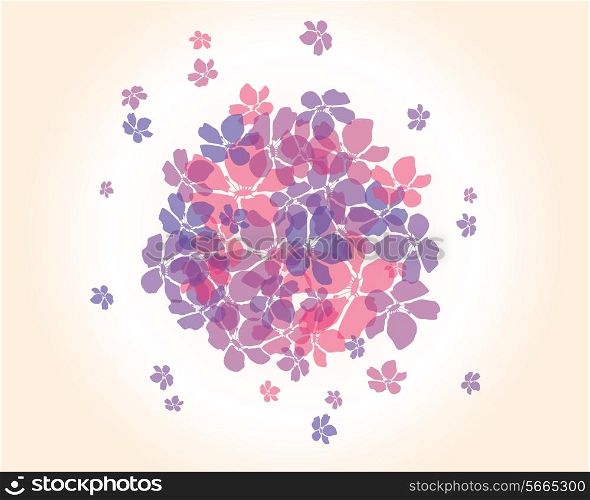 Abstract background with flowers, vector