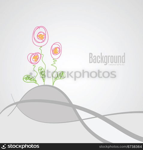 Abstract background with flowers. | Vector illustration.