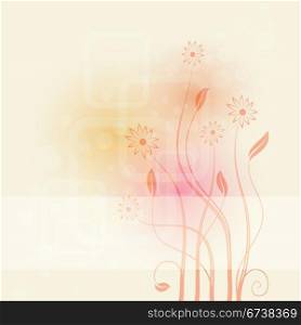 Abstract background with flowers . | Vector illustration.