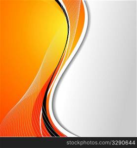 Abstract background with flowing lines in orange tones