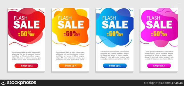 Abstract background with geometric liquid shapes. Flash sale banner with wavy shapes for social media, web, mobile apps. Set of special offer sale. vector illustration. Abstract background with geometric liquid shapes. Flash sale banner with wavy shapes for social media, web, mobile apps. Set of special offer sale. vector