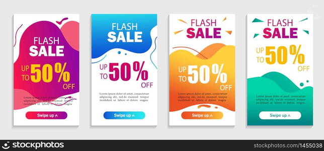 Abstract background with geometric liquid shapes. Flash sale banner with wavy shapes for social media, web, mobile apps. Set of special offer sale. Dynamic modern design fluid cover. vector. Abstract background with geometric liquid shapes. Flash sale banner with wavy shapes for social media, web, mobile apps. Set of special offer sale. Dynamic modern design fluid cover. vector epa10