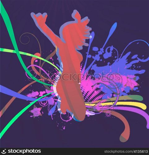 abstract background with girl vector illustration