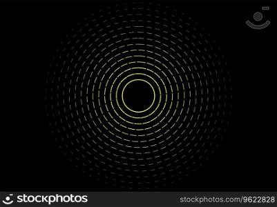 Abstract background with gold circle modern lines on dark background. Illustration horizontal template background banner.