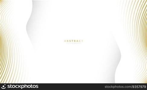 Abstract background with gold line wave. Lauxury style. Tech pattern. Curved wavy line, smooth stripe. Vector illustration.