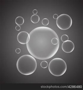 Abstract background with gray glossy bubble, stock vector