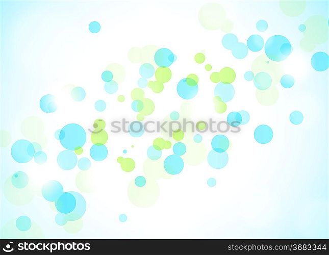 Abstract background with green and blue circles