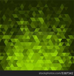 Abstract background with green glowing triangles