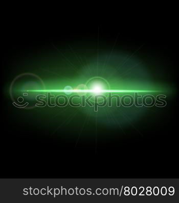 Abstract background with green lens flare, stock photo