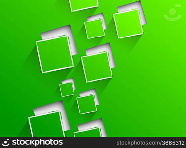 Abstract background with green squares