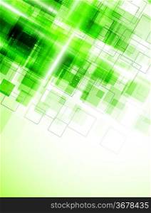 Abstract background with green squares