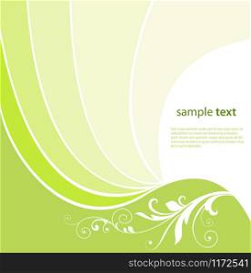 Abstract background with green wave Beautiful vector illustration.