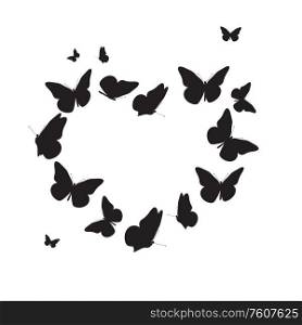 Abstract Background with Heart Symbol made from Butterfly. Vector Illustration EPS10. Abstract Background with Heart Symbol made from Butterfly. Vector Illustration