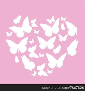 Abstract Background with Heart Symbol made from Butterfly. Vector Illustration EPS10. Abstract Background with Heart Symbol made from Butterfly. Vector Illustration