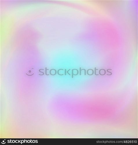 Abstract background with holographic effect. Hologram design card in pastel colors. Blurred colorful pattern, futuristic surreal texture