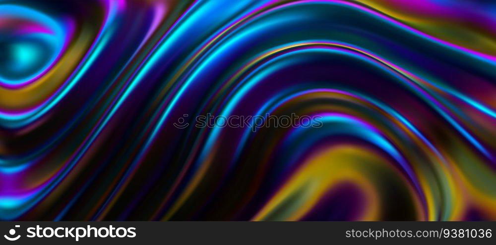 Abstract background with iridescent surface and wavy ripples