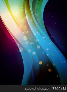 Abstract background with light. . Abstract background with shiny wave and bokeh light. Vector illustration. Glitter abstract