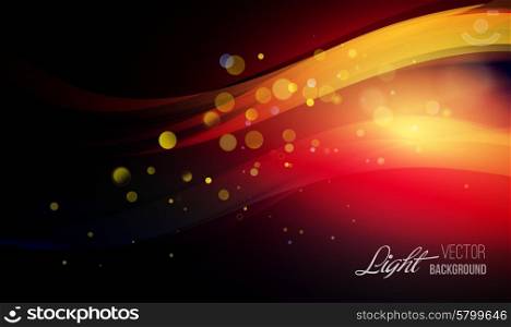 Abstract background with light. . Abstract background with shiny wave and bokeh light. Vector illustration. Glitter abstract