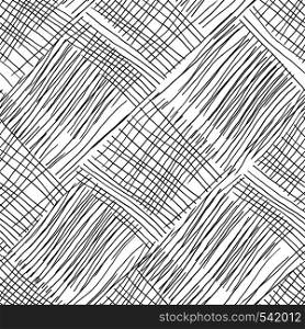 Abstract background with lines. Black and white chaotic lines seamless pattern hand drawn texture.. Abstract background with lines. Black and white chaotic lines