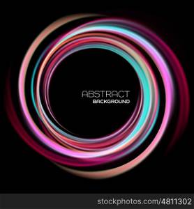 Abstract background with luminous swirling backdrop.. Abstract background with colorful luminous swirling backdrop. Glowing spiral. Vector