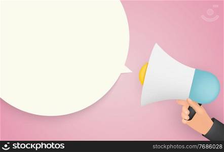 Abstract Background with Megaphone in human hand, speech bubble and copy space. Vector Illustration. Abstract Background with Megaphone in human hand, speech bubble and copy space. Vector Illustration EPS10