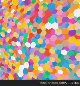 Abstract background with messy stained glass hex polygons