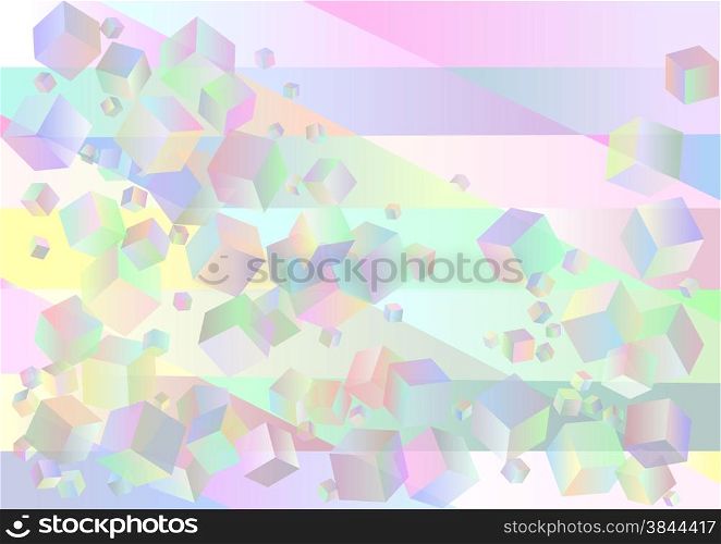 abstract background with multicolor cubes and rombes