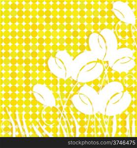 Abstract background with multicolored bright tulip flowers
