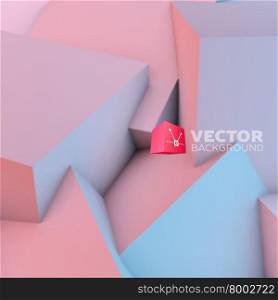 Abstract background with overlapping rose quartz and serenity cubes