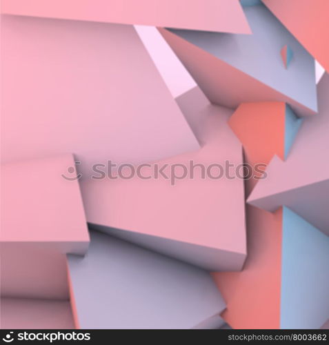 Abstract background with overlapping rose quartz and serenity pyramids