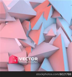 Abstract background with overlapping rose quartz and serenity pyramids