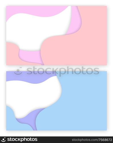 Abstract background with paper cut color patterns. 3D backdrop with waves. Minimalist banner with flat relief, geometric poster vector. 3D Backdrop Geometric Poster Vector